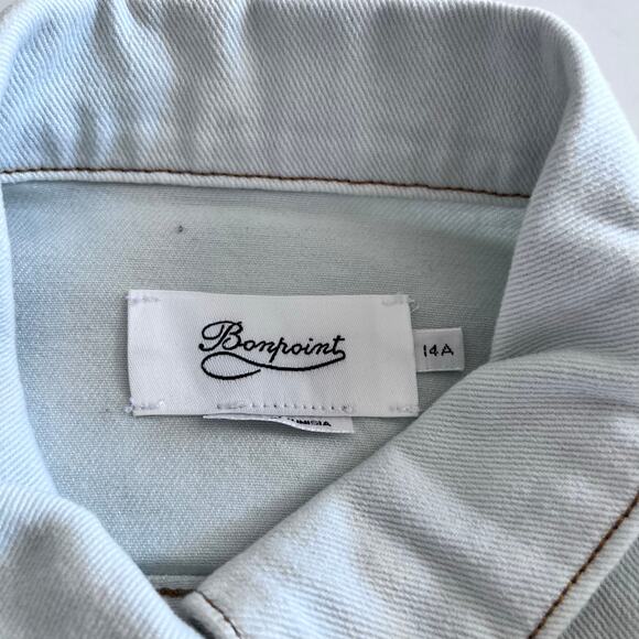 Bonpoint Girls Light Blue Decorative-Stitching Denim Jacket size 14 - Picture 7 of 9